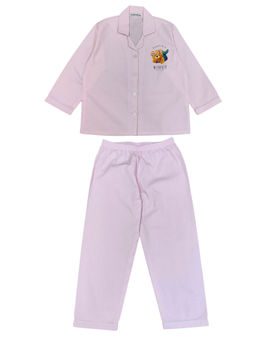 Shopbloom - Kids Pink Mermaid Teddy Print Long Sleeve Shirt with Pyjama (Set of 2)