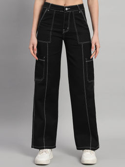 BROOWL - Women's Black Cargo Jeans