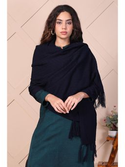 Aurelia - Womens Navy Blue Textured Acrylic Shawl