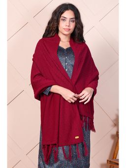 Aurelia - Womens Maroon Textured Acrylic Shawl