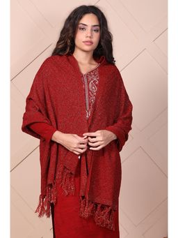 Aurelia - Womens Red Textured Acrylic Shawl