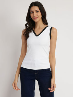 FableStreet - Women White Solid Top