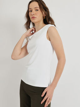 FableStreet - Women White Solid Top