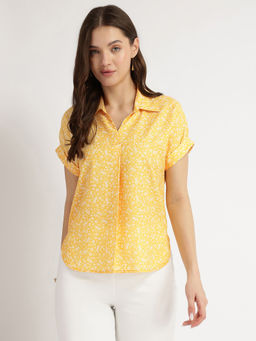 FableStreet - Women Yellow Floral Top