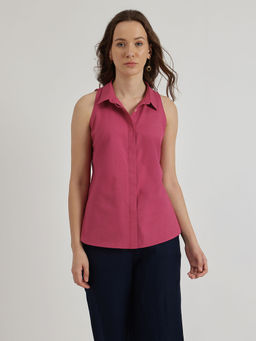 FableStreet - Women Magenta Solid Top