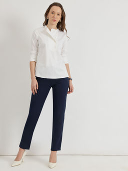 FableStreet - Women White Solid Top