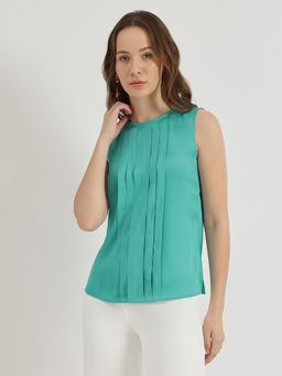 FableStreet - Women Aqua Solid Top
