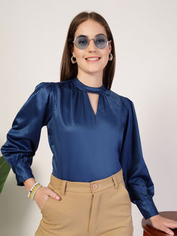 Style Quotient - Women Blue Solid Top