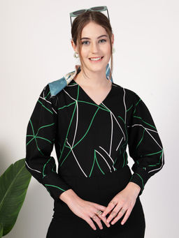 Style Quotient - Women Black Abstract Top