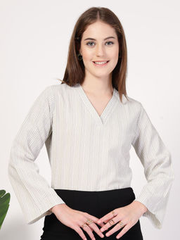 Style Quotient - Women Green Stripes Top