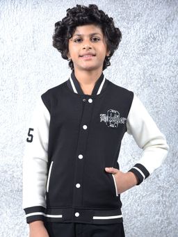 CRIMSOUNE CLUB - Boys Black Colorblock Varsity Jacket