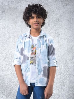 CRIMSOUNE CLUB - Boys Multi-Color Abstract Print Shirt & T-Shirt
