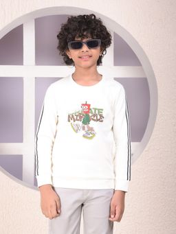 CRIMSOUNE CLUB - Boys Off White Graphic Print Sweatshirt