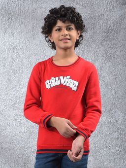 CRIMSOUNE CLUB - Boys Red Graphic Print Sweatshirt