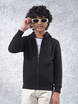 CRIMSOUNE CLUB - Boys Black Hooded Neck Hoodie