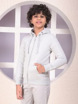 CRIMSOUNE CLUB - Boys Grey Hooded Neck Hoodie