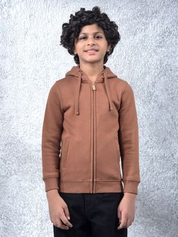 CRIMSOUNE CLUB - Boys Beige Hooded Neck Hoodie