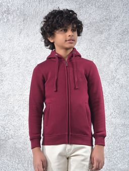 CRIMSOUNE CLUB - Boys Purple Hooded Neck Hoodie