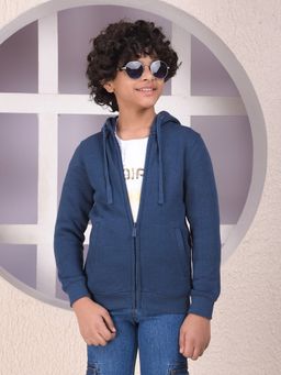 CRIMSOUNE CLUB - Boys Blue Hooded Neck Hoodie