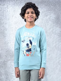 CRIMSOUNE CLUB - Boys Blue Graphic Print Sweatshirt