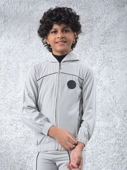 CRIMSOUNE CLUB - Boys Grey Hooded Neck Hoodie