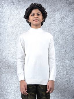CRIMSOUNE CLUB - Boys White High Neck Sweater