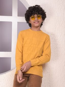 CRIMSOUNE CLUB - Boys Mustard Jacquard Sweater