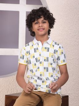 CRIMSOUNE CLUB - Boys Multi-Color Printed Polo Knitted T-Shirt