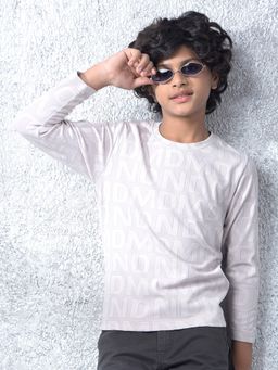 CRIMSOUNE CLUB - Boys Grey Jacquard T-Shirt