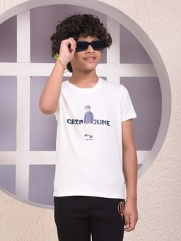 CRIMSOUNE CLUB - Boys White Graphic Print T-Shirt