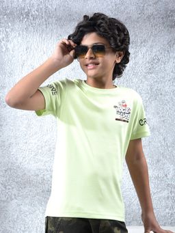 CRIMSOUNE CLUB - Boys Green Typographic Print T-Shirt