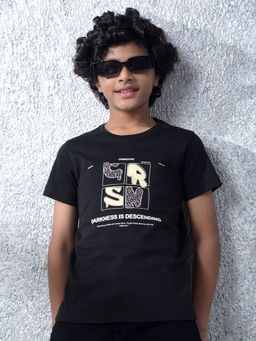 CRIMSOUNE CLUB - Boys Black Embroidered T-Shirt