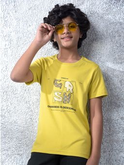 CRIMSOUNE CLUB - Boys Mustard Embroidered T-Shirt