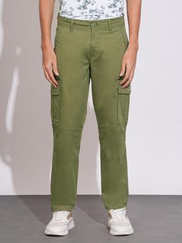 Being Human - Green Regular Fit Cargos for Men