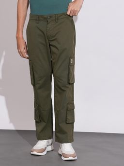 Being Human - Olive Regular Fit Cargo for Men
