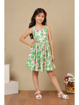 Miyo - Floral Printed Rayon Fit & Flare Dress