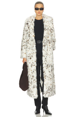 Apparis - Gabrielle Snow Leopard Maxi Coat