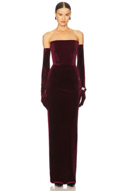 Bronx and Banco - Florentina Strapless Velvet Gown