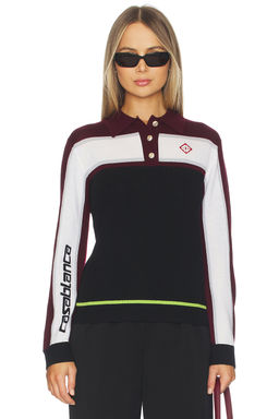 Casablanca - Striped Oversized Polo Shirt in Multi