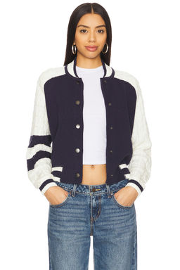 Central Park West - Cable Sleeve Knit Bomber