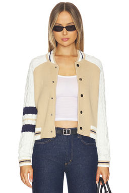 Central Park West - Chloe Cable Sleeve Knit Bomber