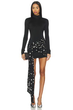 David Koma - Polka Dot Overlay Detail Mini Dress