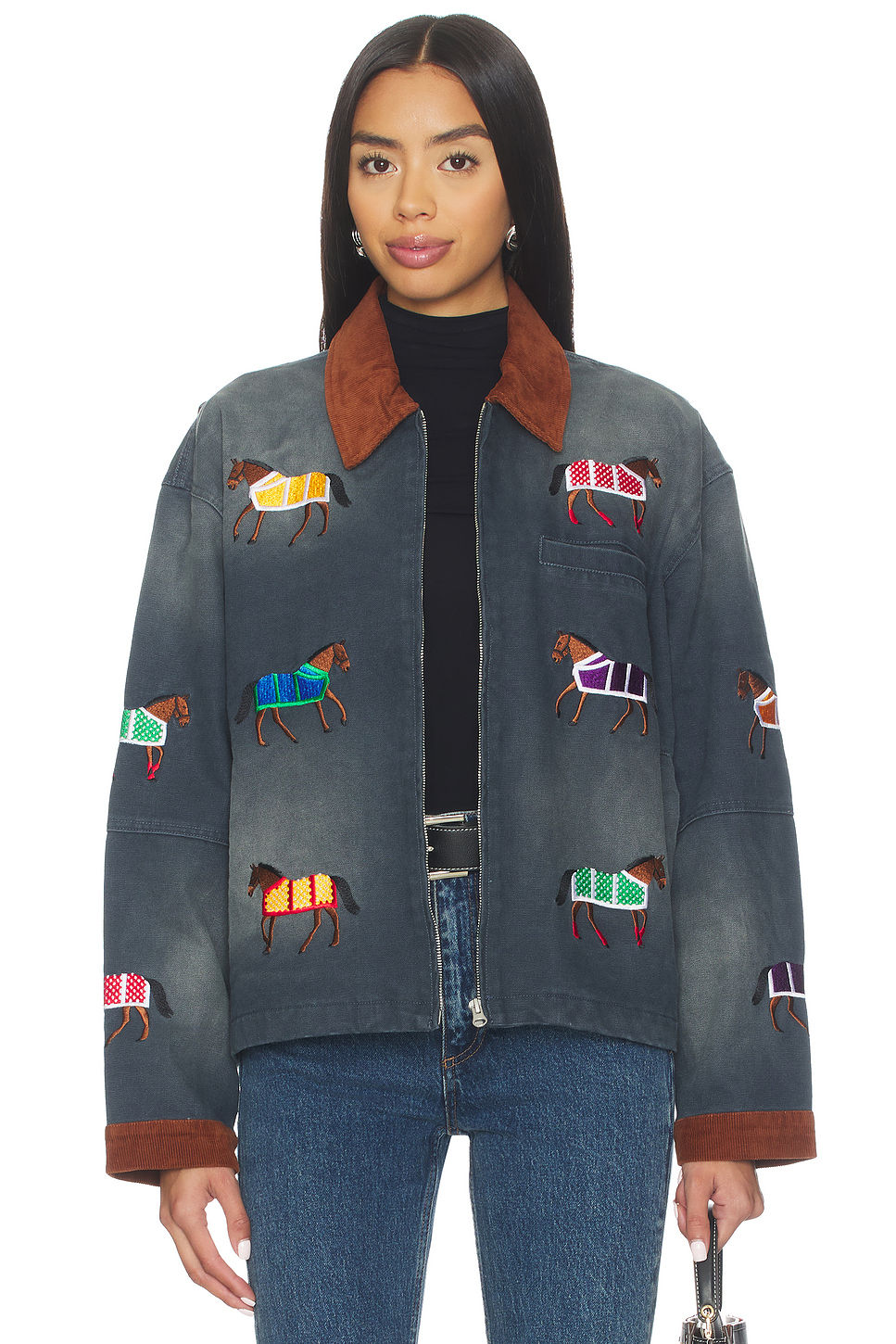 found Lariat Horse Embroidered Work Jacket-picture-33