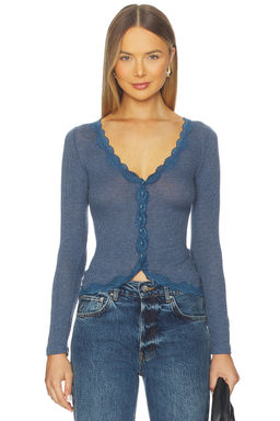 Free People - x Intimately FP Big Love Cardi In Ocean Heather