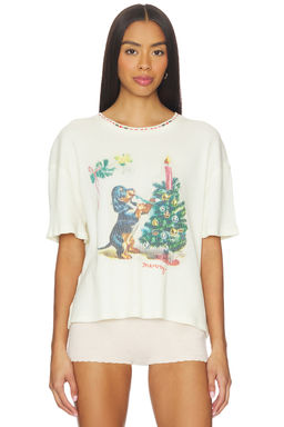 Free People - x We The Free Merry Meowy Tee In Ivory Combo