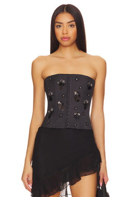 GUIZIO - Embellished Satin Corset