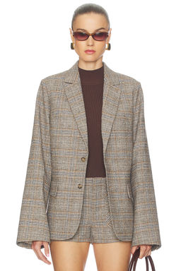 GUIZIO - Oversized Tartan Blazer