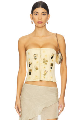 GUIZIO - Embellished Satin Corset