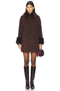 House of Sunny - The Dolly Coat With Faux Fur Trim