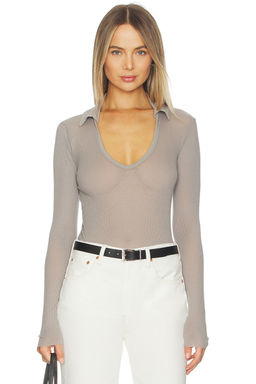 James Perse - Cotton Cashmere Rib Open Polo